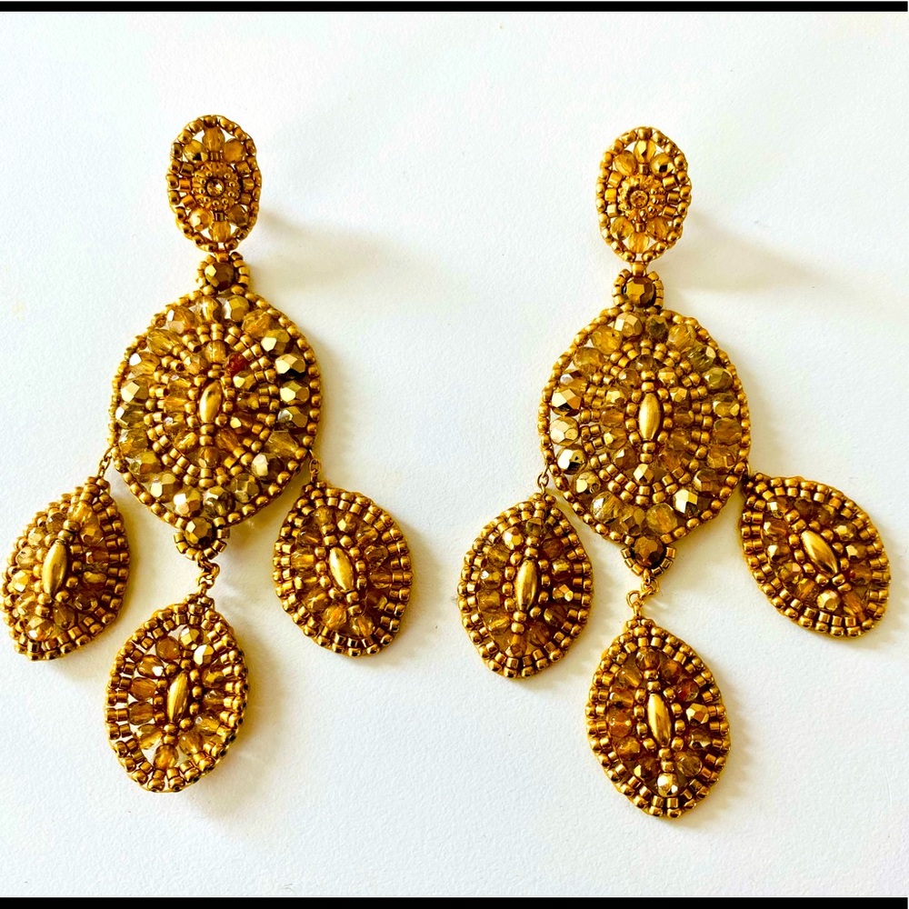 Miguel Ases 18K Gold Plated Crystal Drop E…